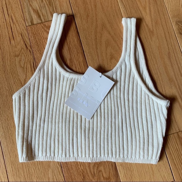 NEW Sabo Skirt Nikkou Knit Crop Tank Top Neutral Cream Neck Acrylic Australia - Picture 4 of 12
